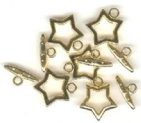 5 17mm Gold Plated Star Toggle Clasps